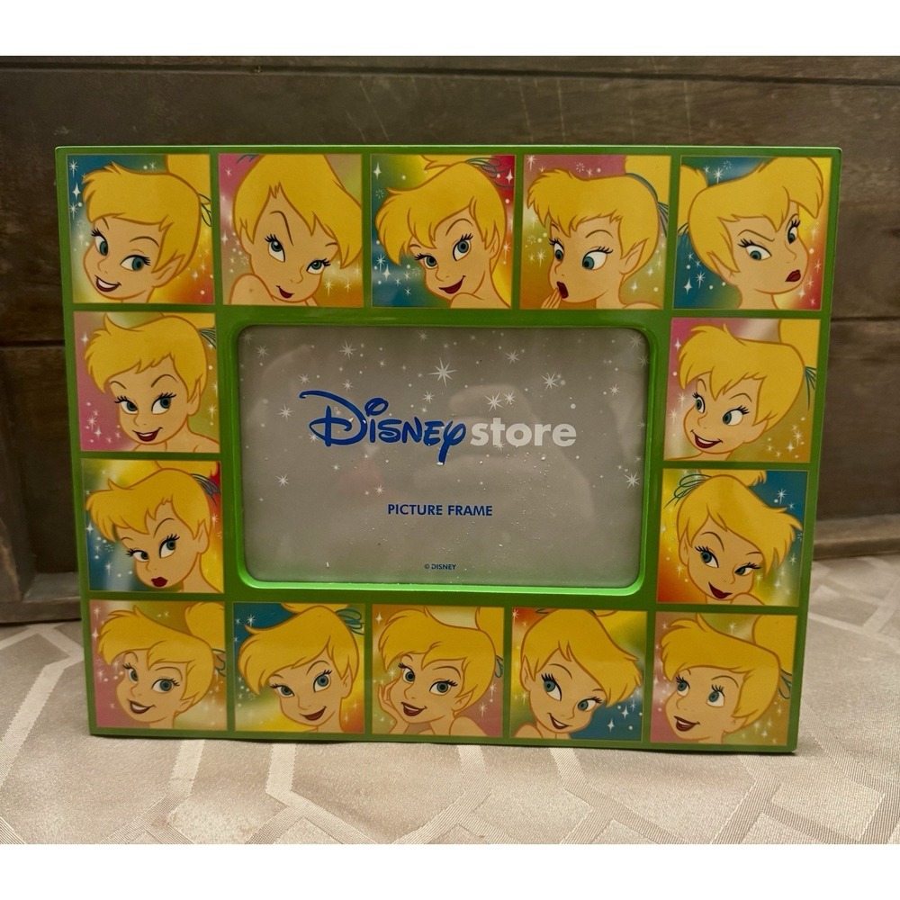 Tinkerbell Faces Picture Photo‎ Frame Green Disney 4x6